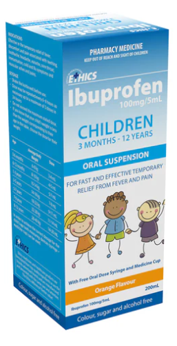Ethics Ibuprofen 100mg/5ml 200ml